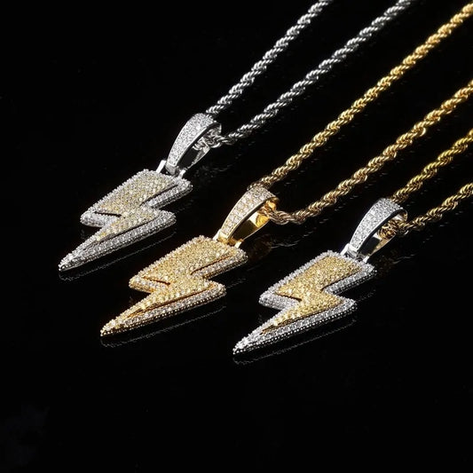 2024 Lightning Zircon Pendant Necklace for Men