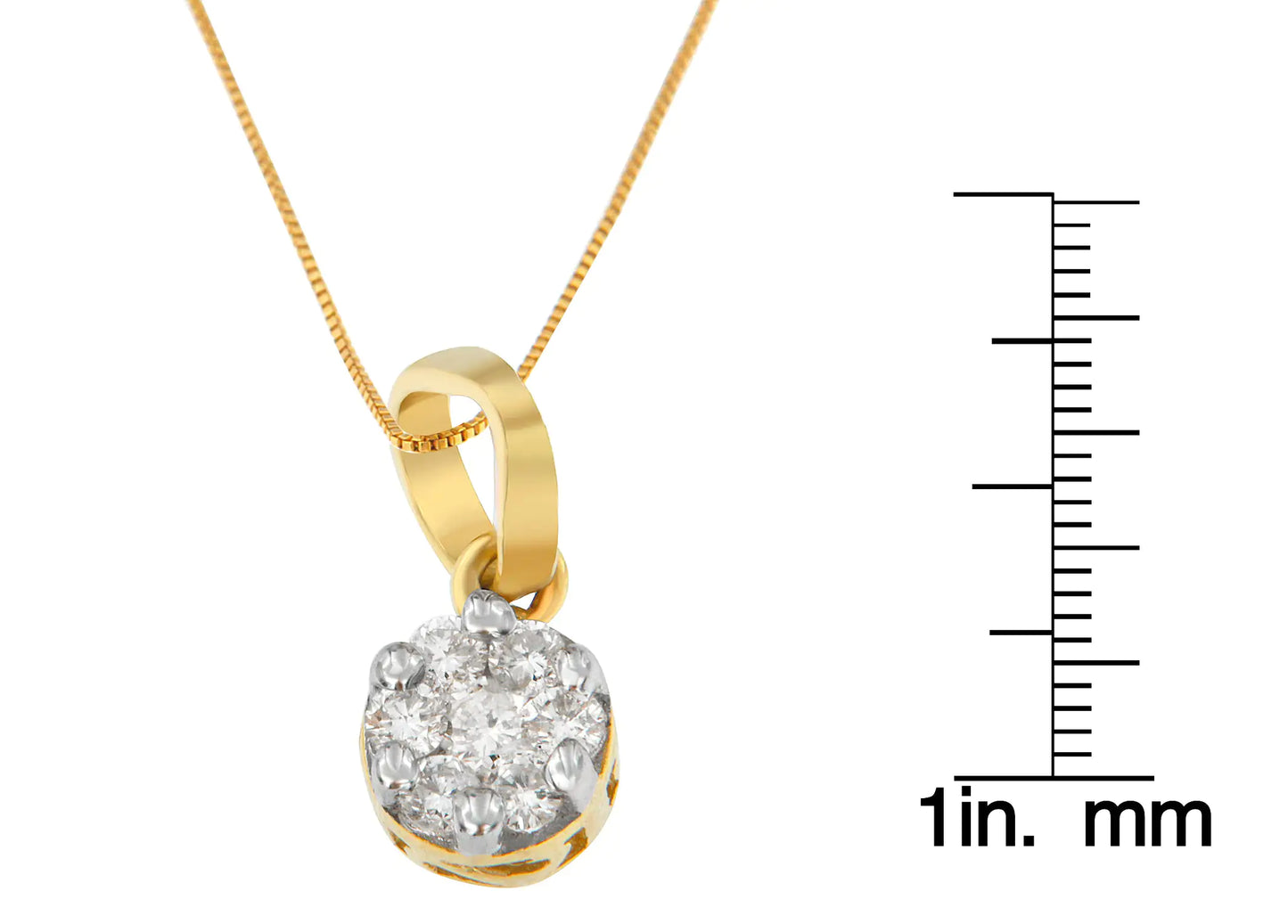 14K Yellow Gold Round Cut Diamond Circle Pendant Necklace (1/3 cttw, H-I Color, I1-I2 Clarity)