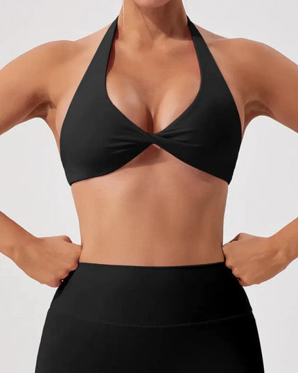 Nude Feel Breathable Halter Beauty Back Yoga Bra – Tight Fitness Top