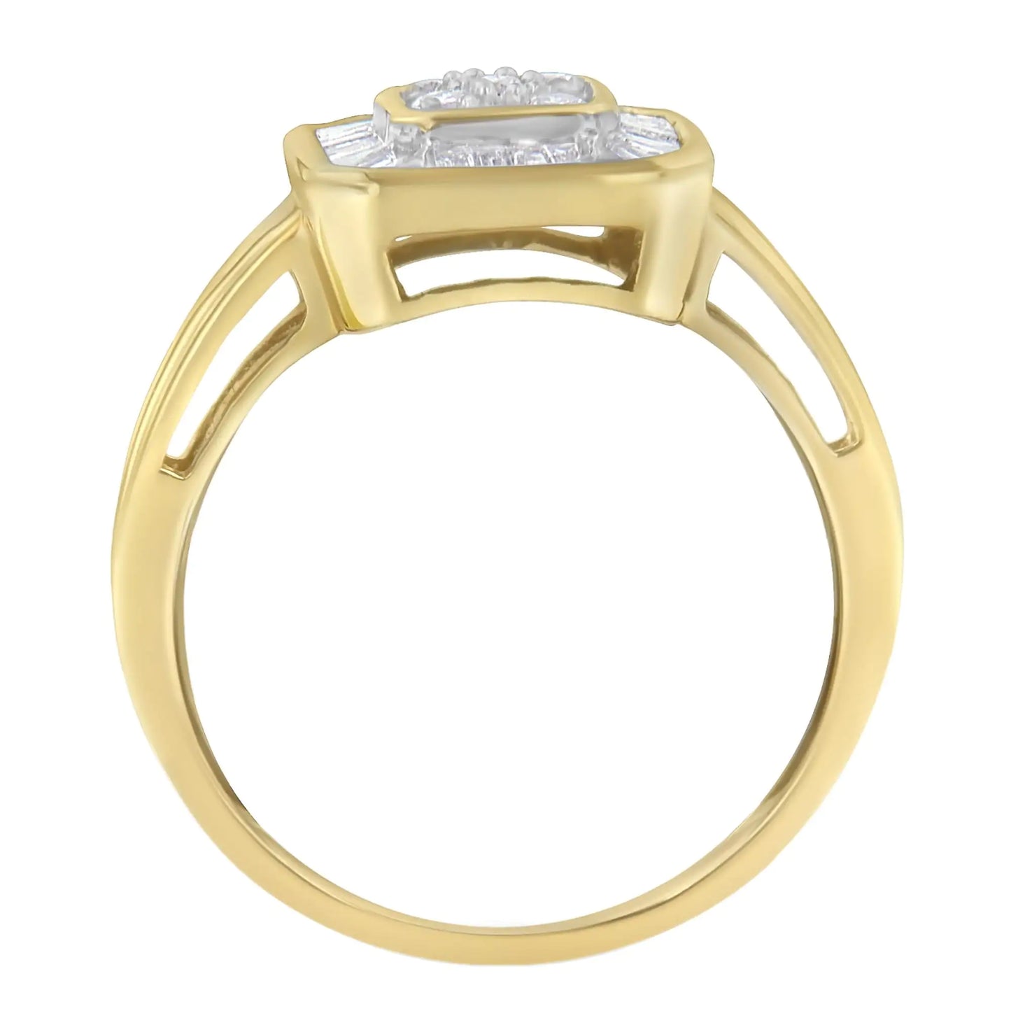 10K Yellow Gold Diamond Cocktail Ring (1/2 Cttw, I-J Color, SI2-I1 Clarity)