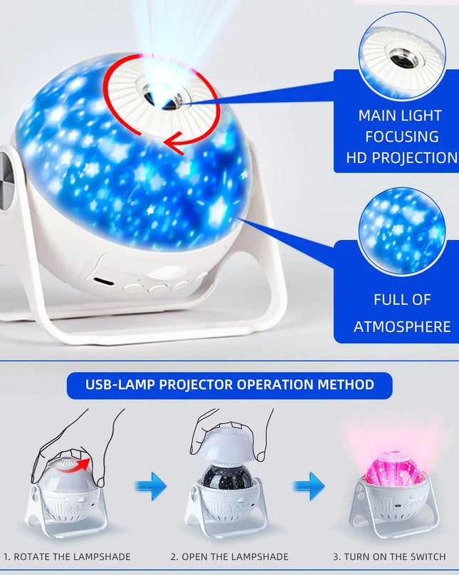 Rotating Magic Diamond Projection Lamp