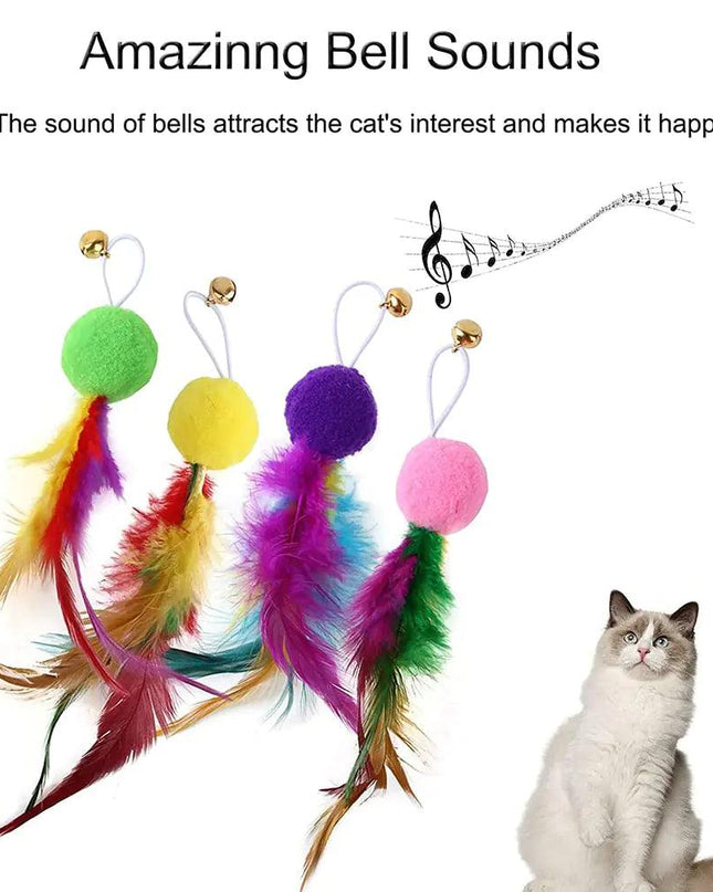Retractable Cat Feather Toy for Indoor Cats