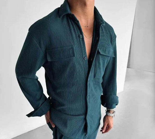 New Men's Long Sleeve Lapel