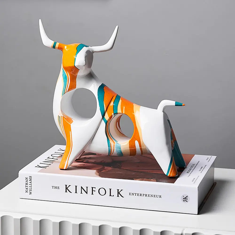 Modern Art Graffiti Cow Figurines