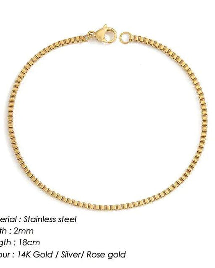 Stainless Steel Box Chain Bracelet