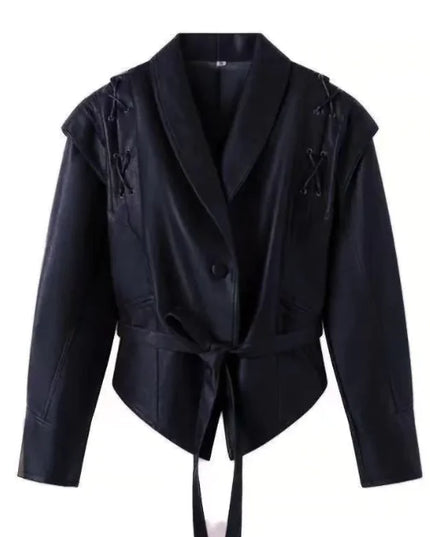 Women’s Faux Leather Motorcycle Coat
