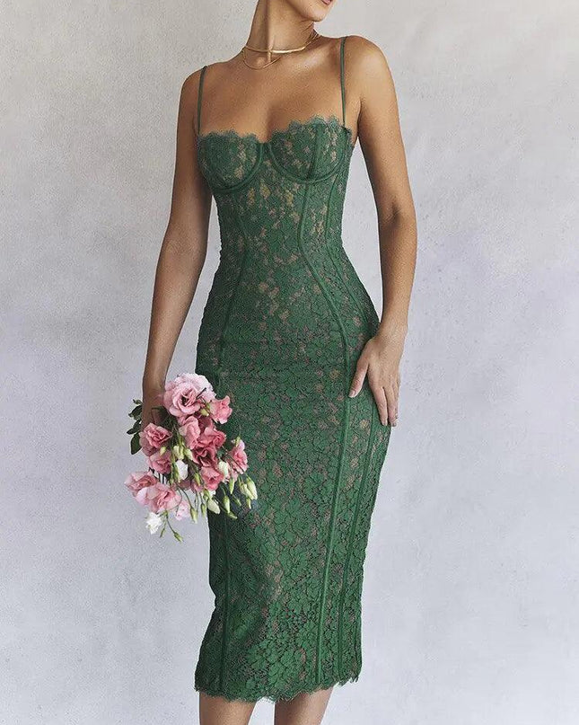 Elegant Backless Midi Dress