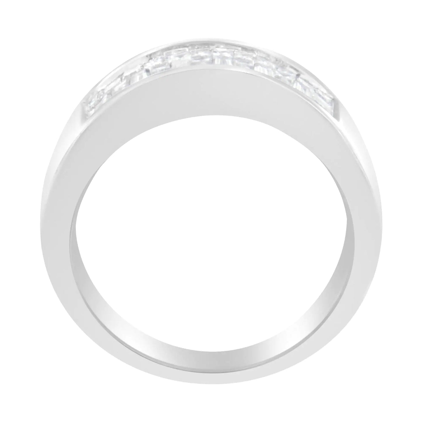 14K White Gold Princess and Baguette-cut Diamond Ring (1.0 Cttw, H-I Color, VS2-SI1 Clarity)