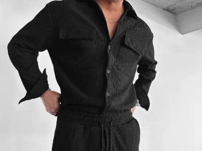 New Men's Long Sleeve Lapel