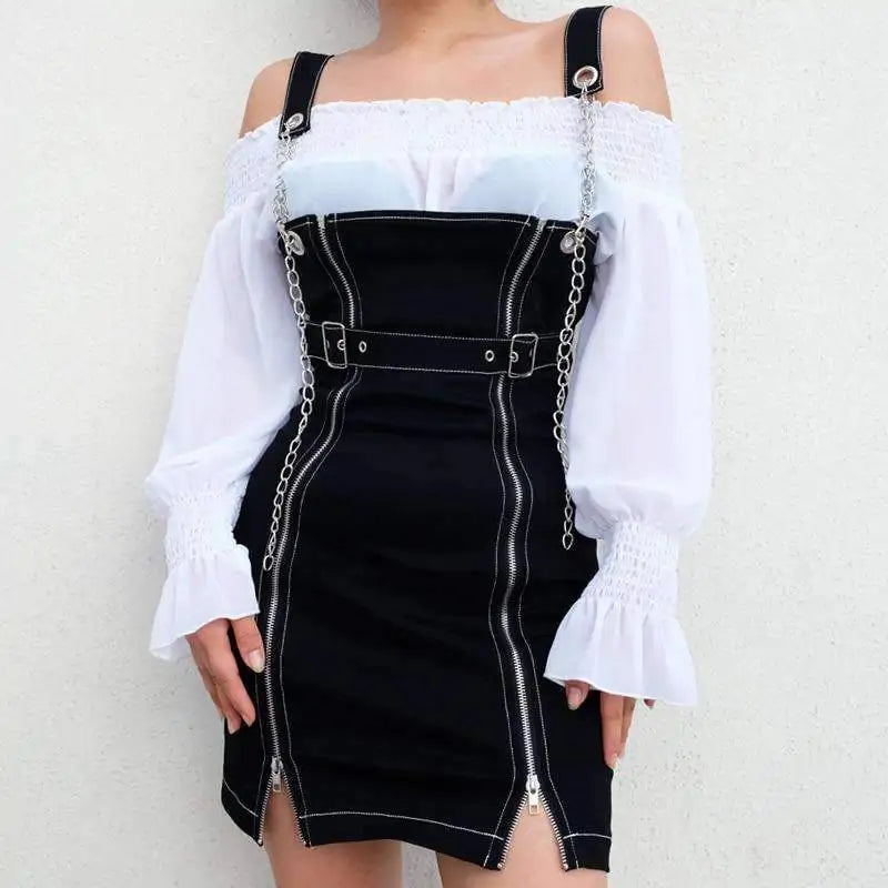 Female Suspender Backless Dress