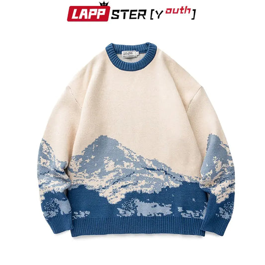 LAPPSTER-Youth Men Harajuku Moutain Winter Sweater