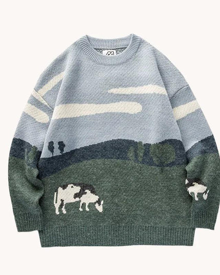 Cow Graphic Sweater