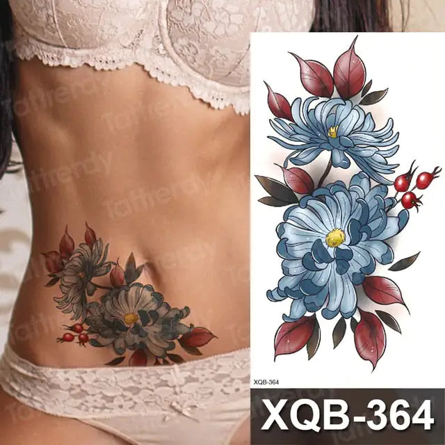 Rose Sticker Flower Belly Body Tattooo