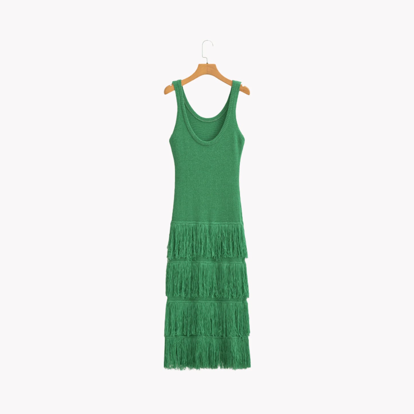 Tiered Tassel Knit Dress