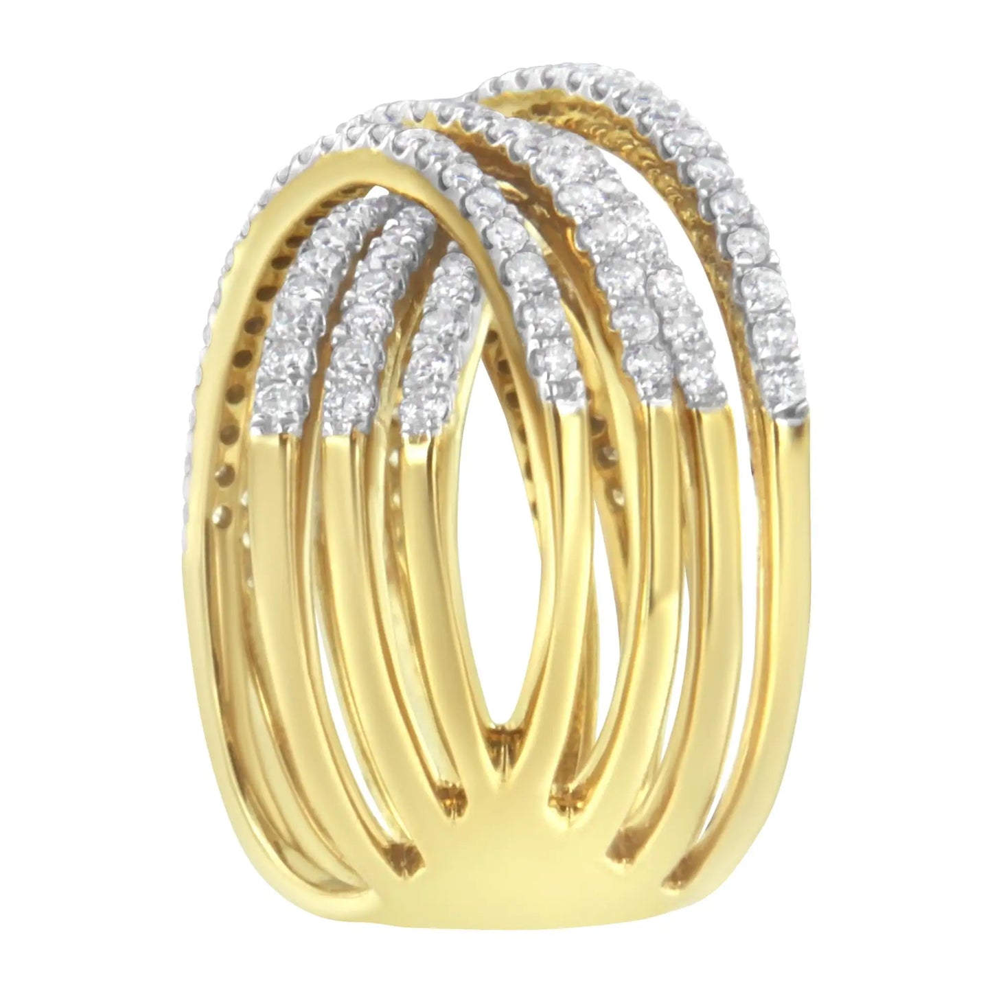 10KT Yellow Gold Diamond Bypass Ring (1 5/8 cttw, H-I Color, SI2-I1 Clarity)