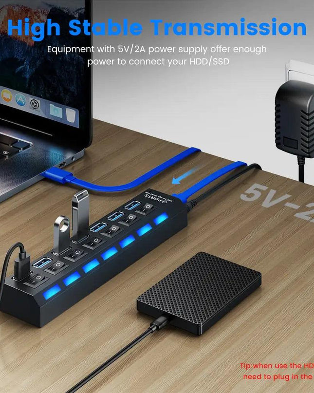 USB 3.0 Hub with 4/7 Extension Port