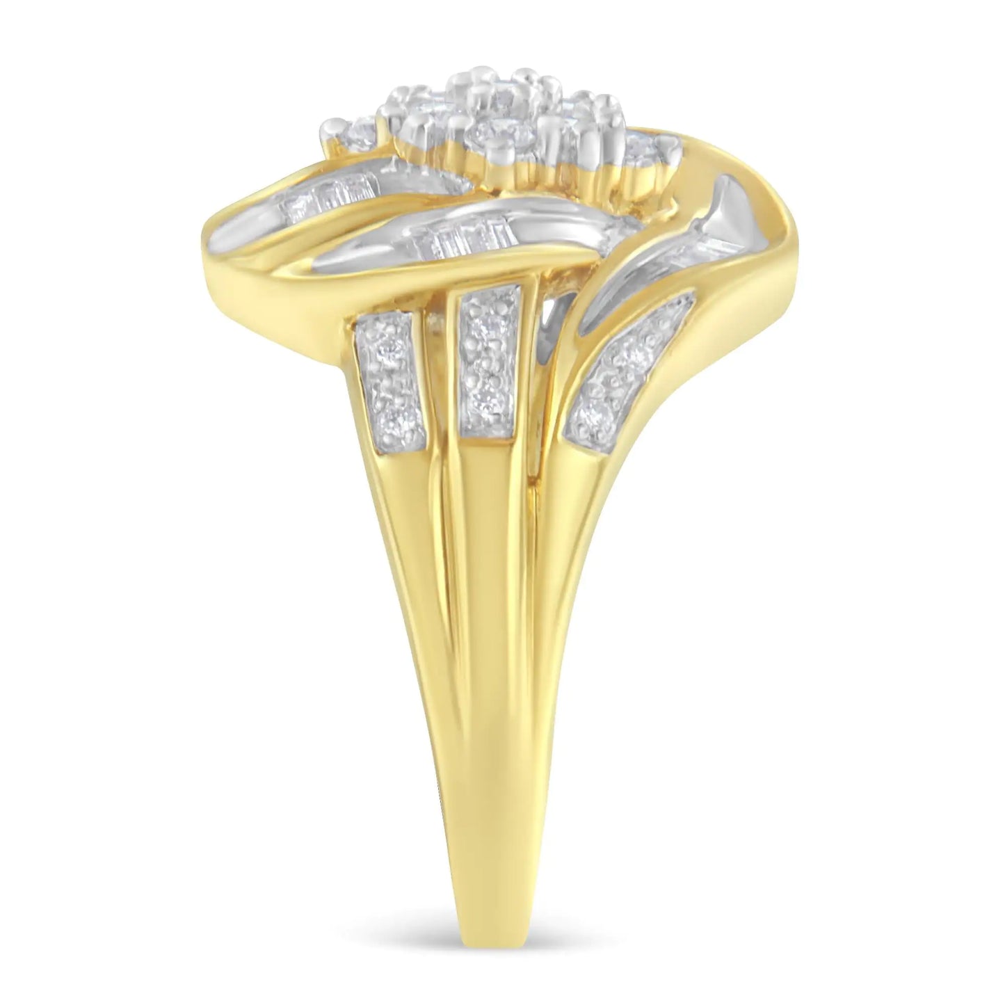 10KT Yellow Gold Diamond Cocktail Ring (1/2 cttw, H-I Color, SI2-I1 Clarity