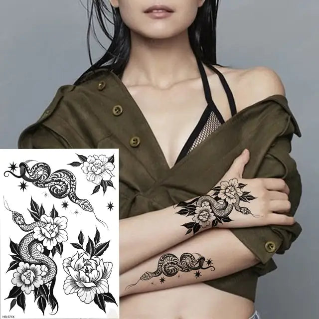 Old School Flowers Tattoos for Women