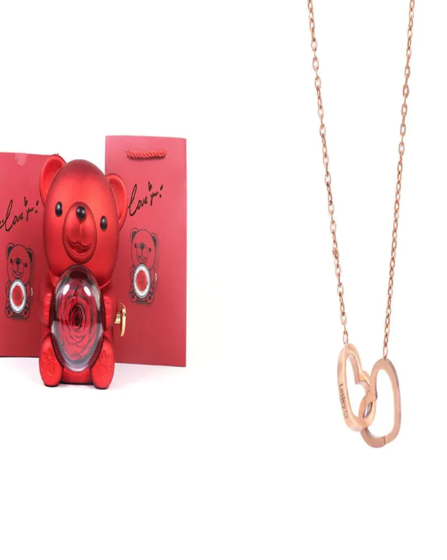 Personalized Double Heart Name Necklace