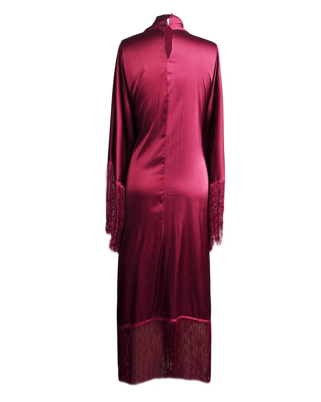 Burgundy Tassel Dress