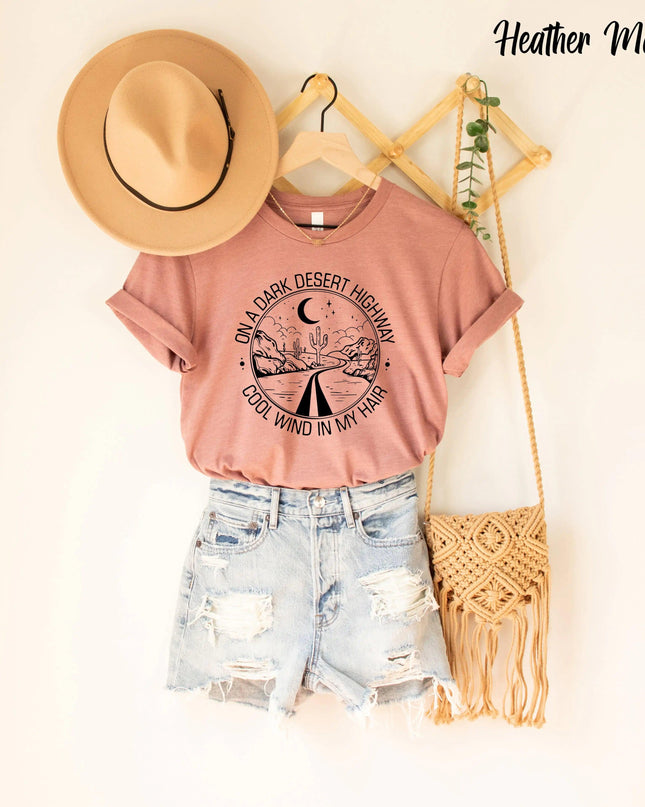 On A Dark Desert Highway Cool Wind In My Shirt, Music Shirt