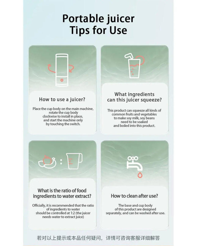 Mini Portable Electric USB Blender