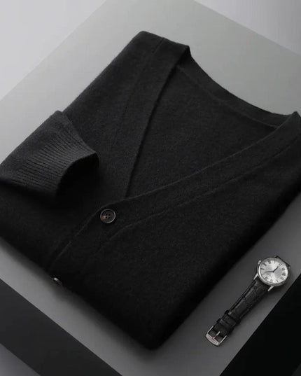 Men's Casual V-Neck Wool Cardigan