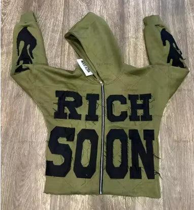 Letter Embroidered Oversized Hoodie