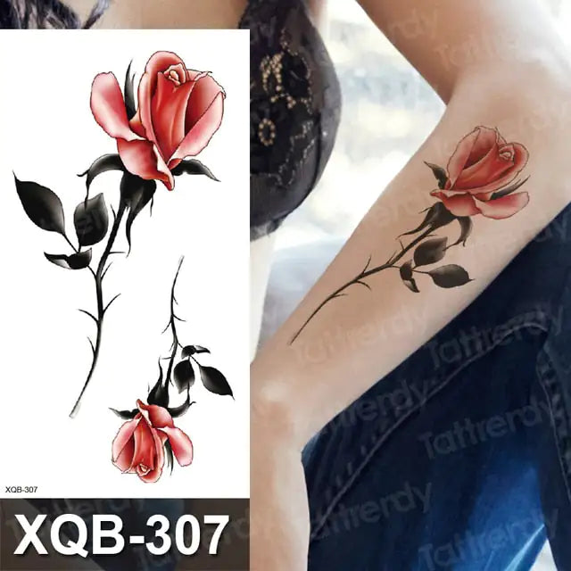 Rose Sticker Flower Belly Body Tattooo