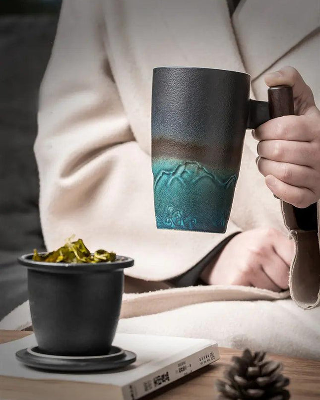 Retro Ceramic Coffee Mug Set