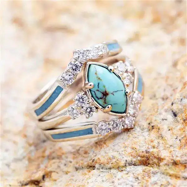 Achieving Dreams Turquoise Ring Set