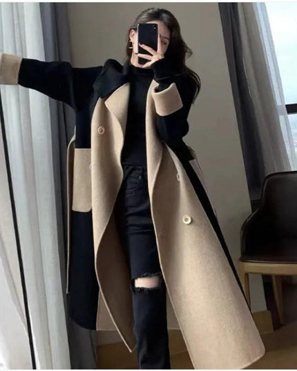 Women’s Double-Sided Fleece Wool Long Coat