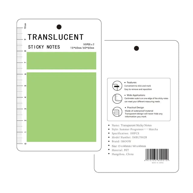 Transparent Waterproof Sticky Notepads