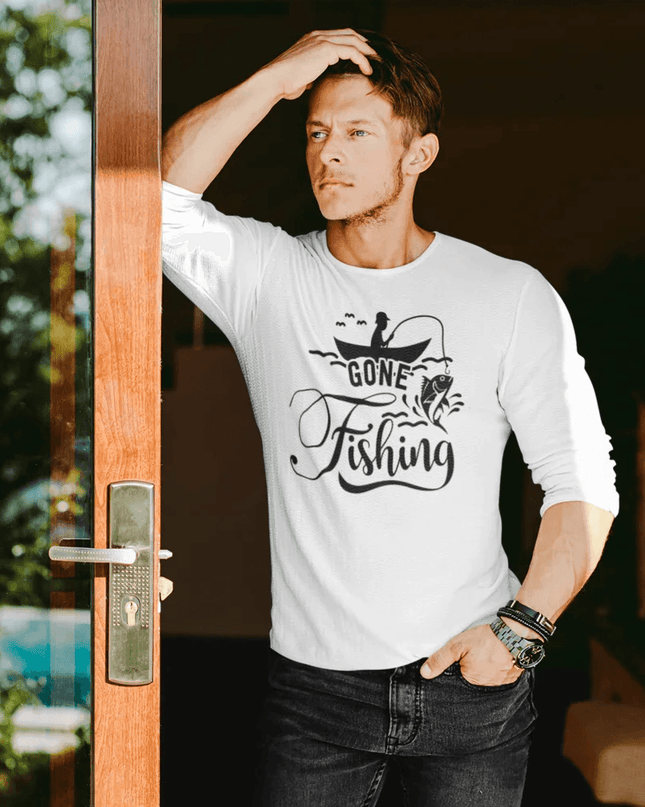 Gone Fishing Men Long Sleeve Shirt