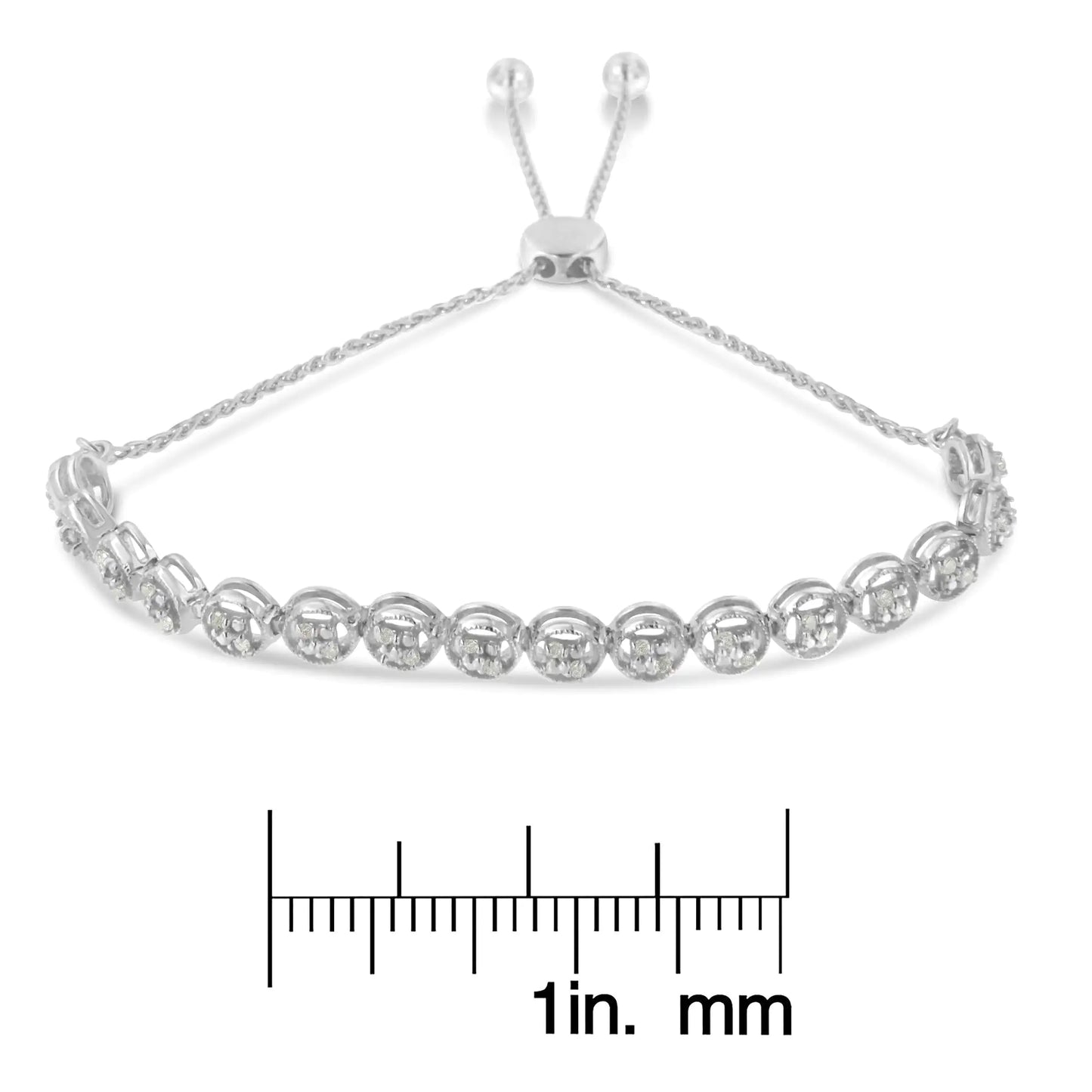 Sterling Silver Diamond Bolo Bracelet (0.25 cttw, I-J Color, I3 Clarity)