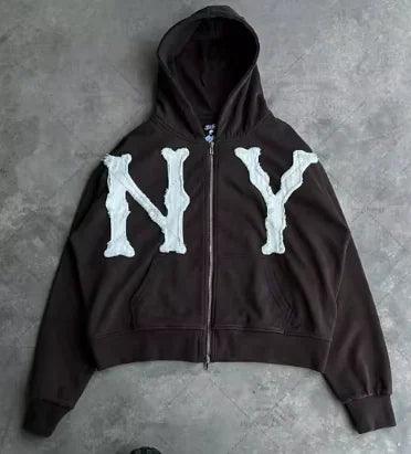 Letter Embroidered Oversized Hoodie