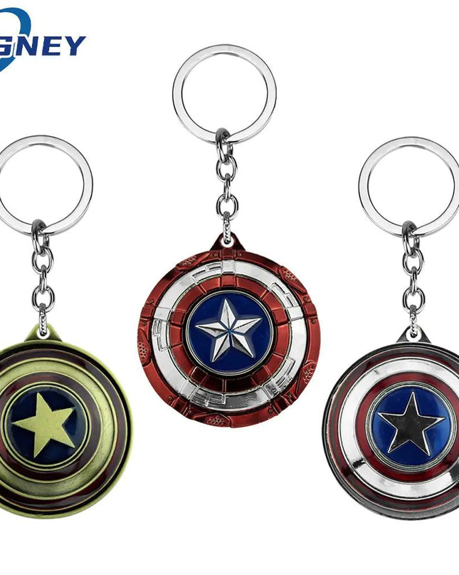 Marvel Hero Captain America Shield Keychain Car Key Holder