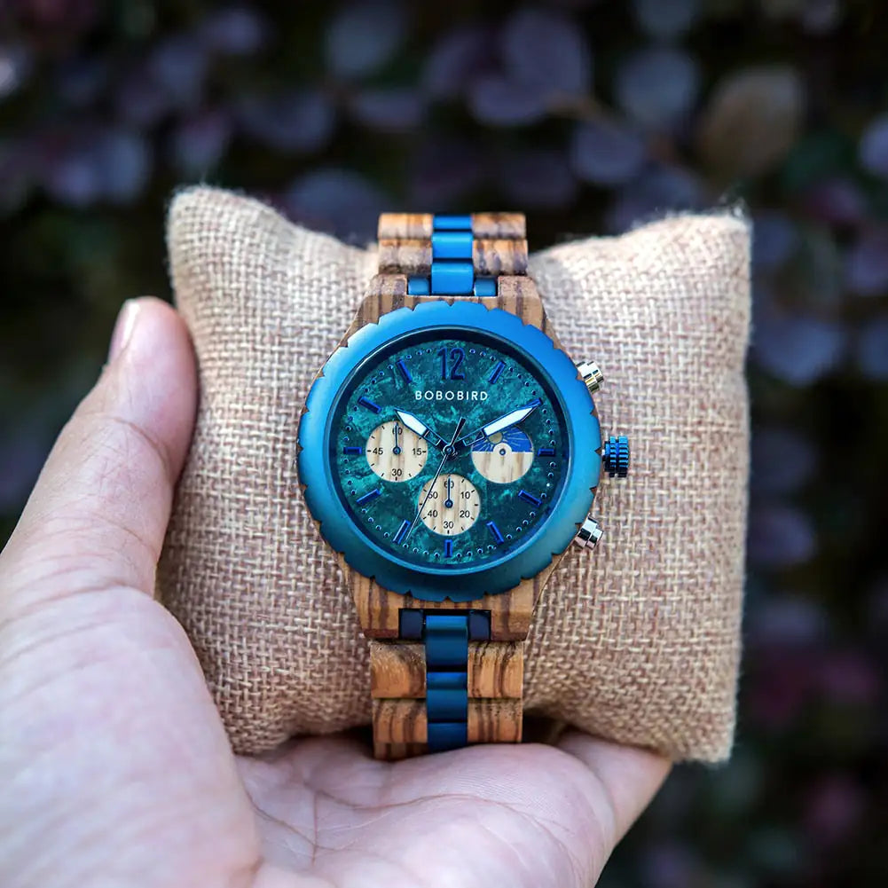 Luxury Wooden Chronograph Watch