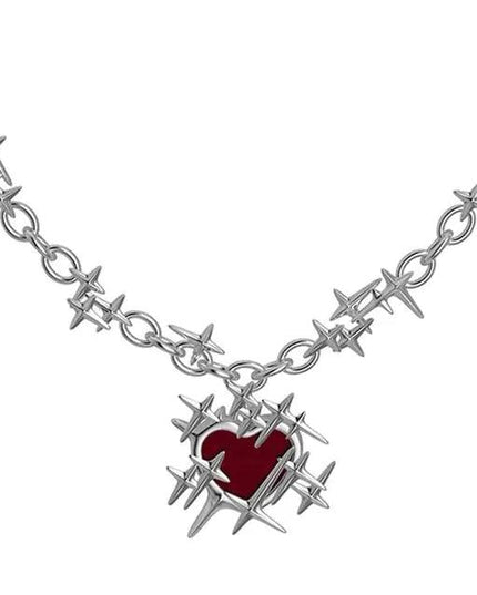 Love Heart Necklace and Earrings