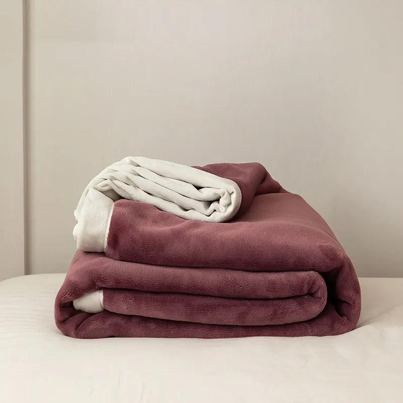 Simple Japanese Style Plain Milk Velvet Casual Blanket