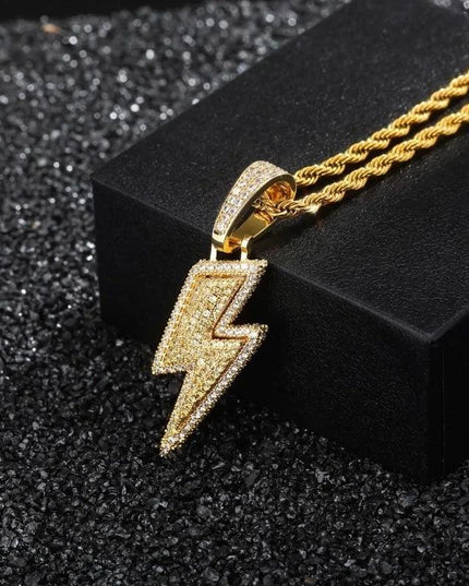 2024 Lightning Zircon Pendant Necklace for Men