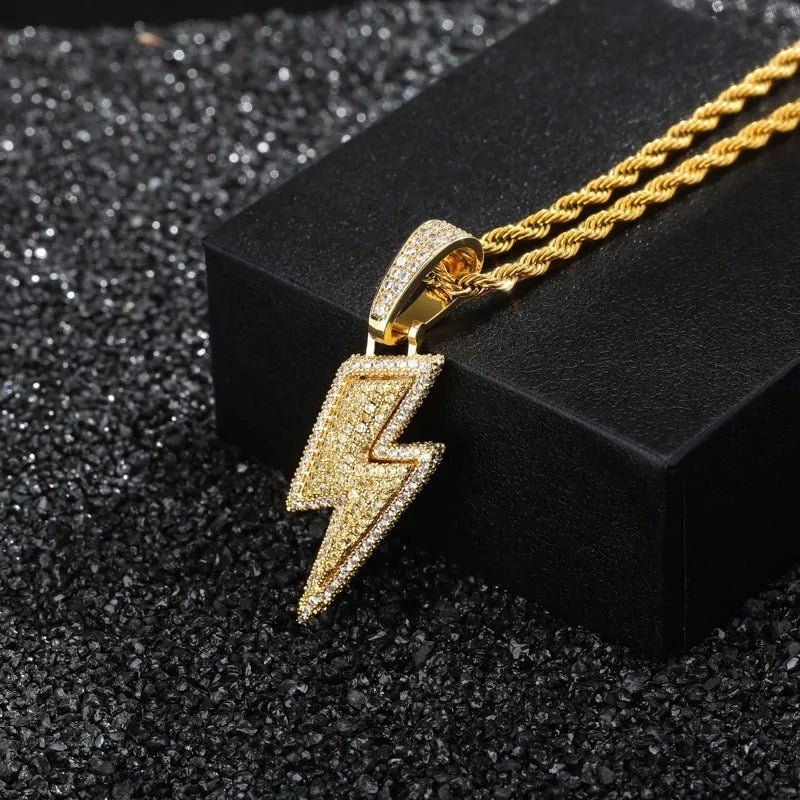 2024 Lightning Zircon Pendant Necklace for Men