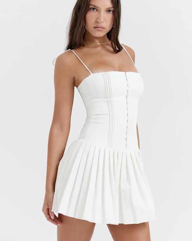 White Pleated Dress