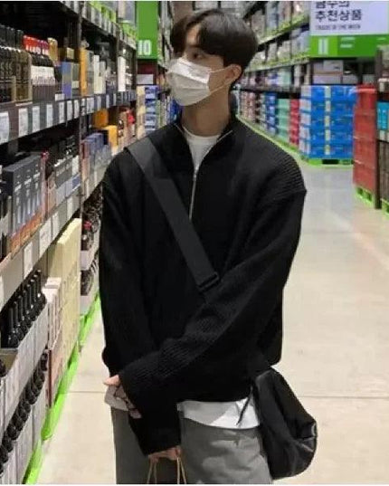 Zipaura Stand Collar Cardigan Sweater