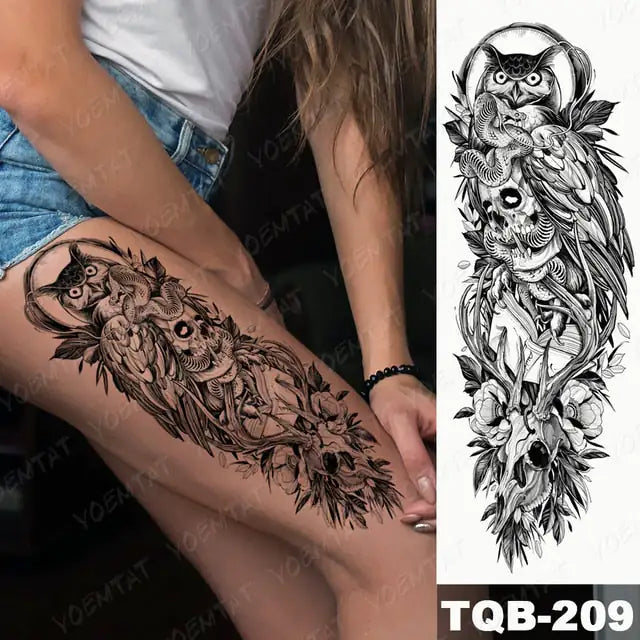 Lions in Gray Shaded Black Tattoos