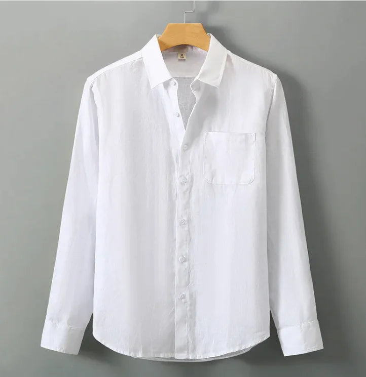 Breezy Linen Stand-Collar Shirt