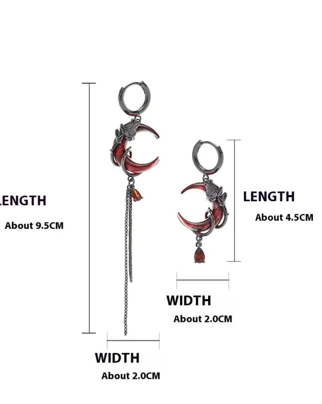 Women's Asymmetric Tassel Rose Earrings