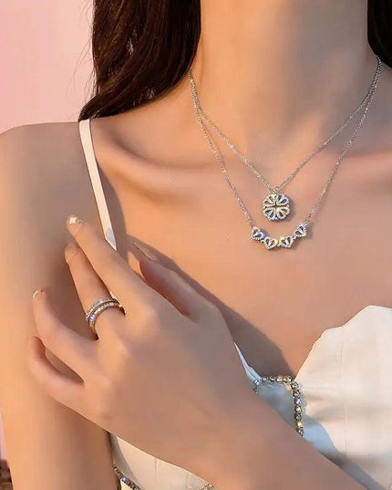 Flower Magnetic Attract Together Necklace