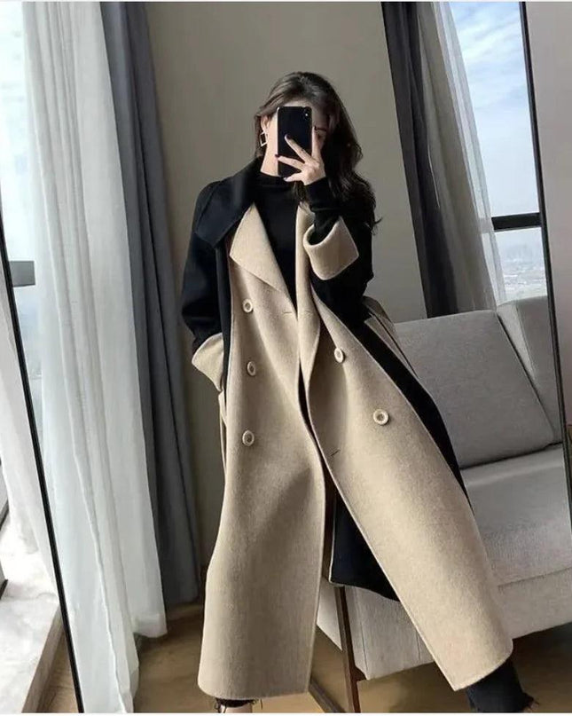 Women’s Double-Sided Fleece Wool Long Coat