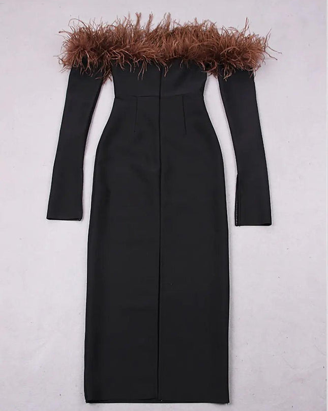 Feather Strapless Dress